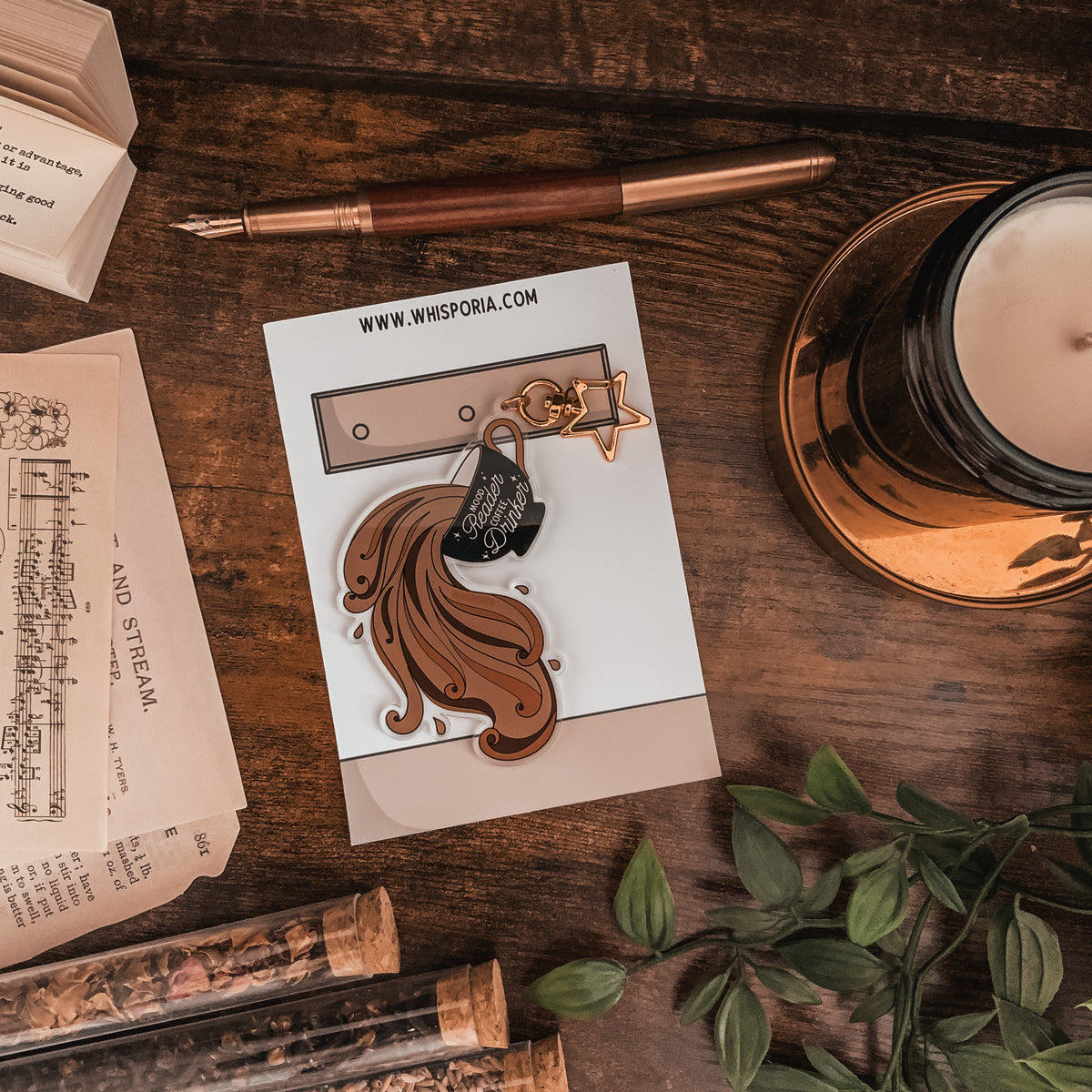 Mood Reader, Coffee Drinker Clear Acrylic Keyring