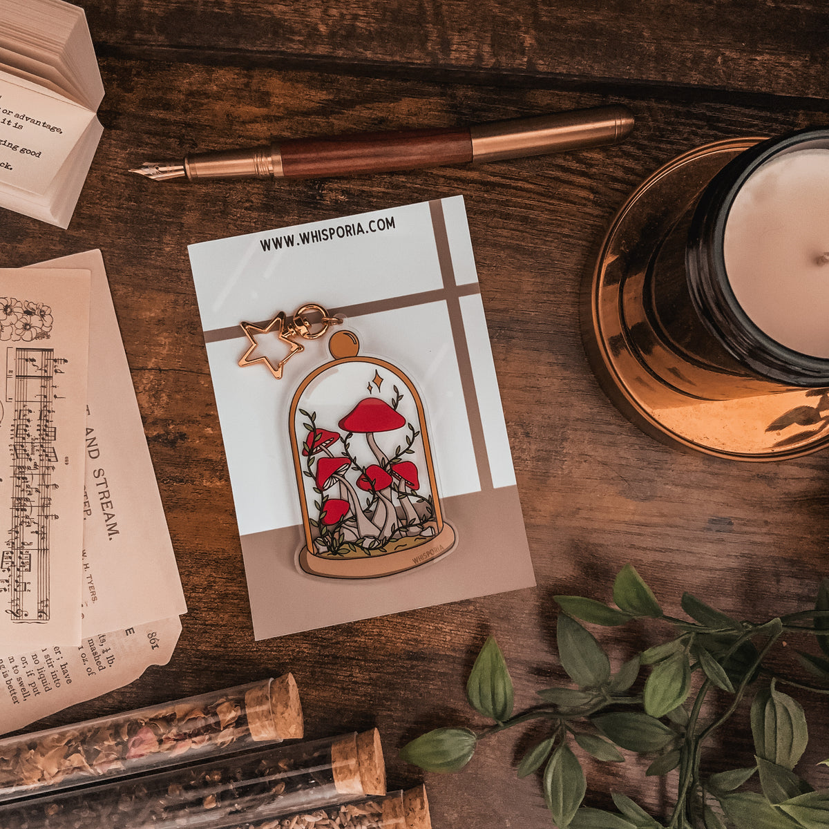 Toadstool Dome Clear Acrylic Keyring