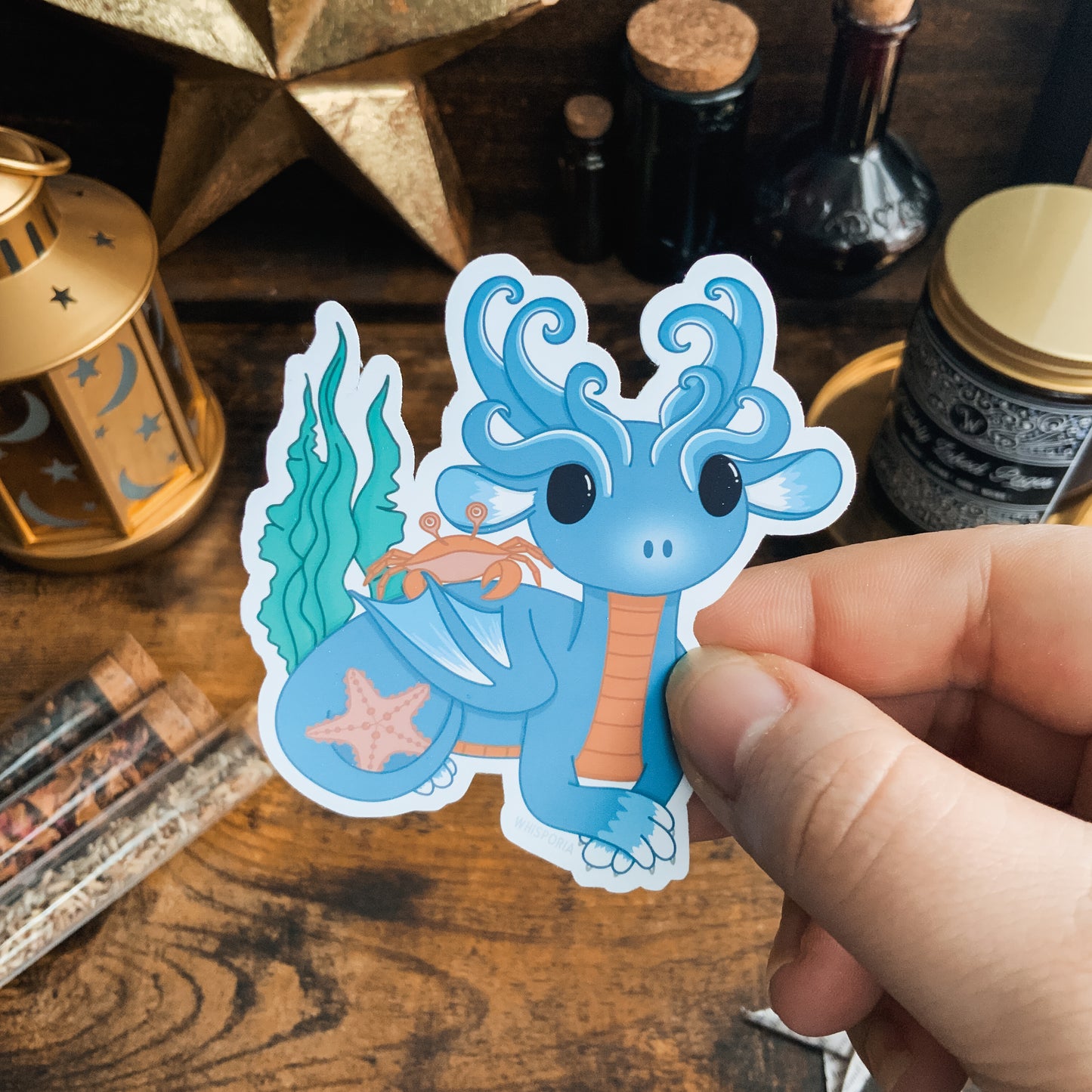 Blue Ocean Dragon Vinyl Die Cut Sticker