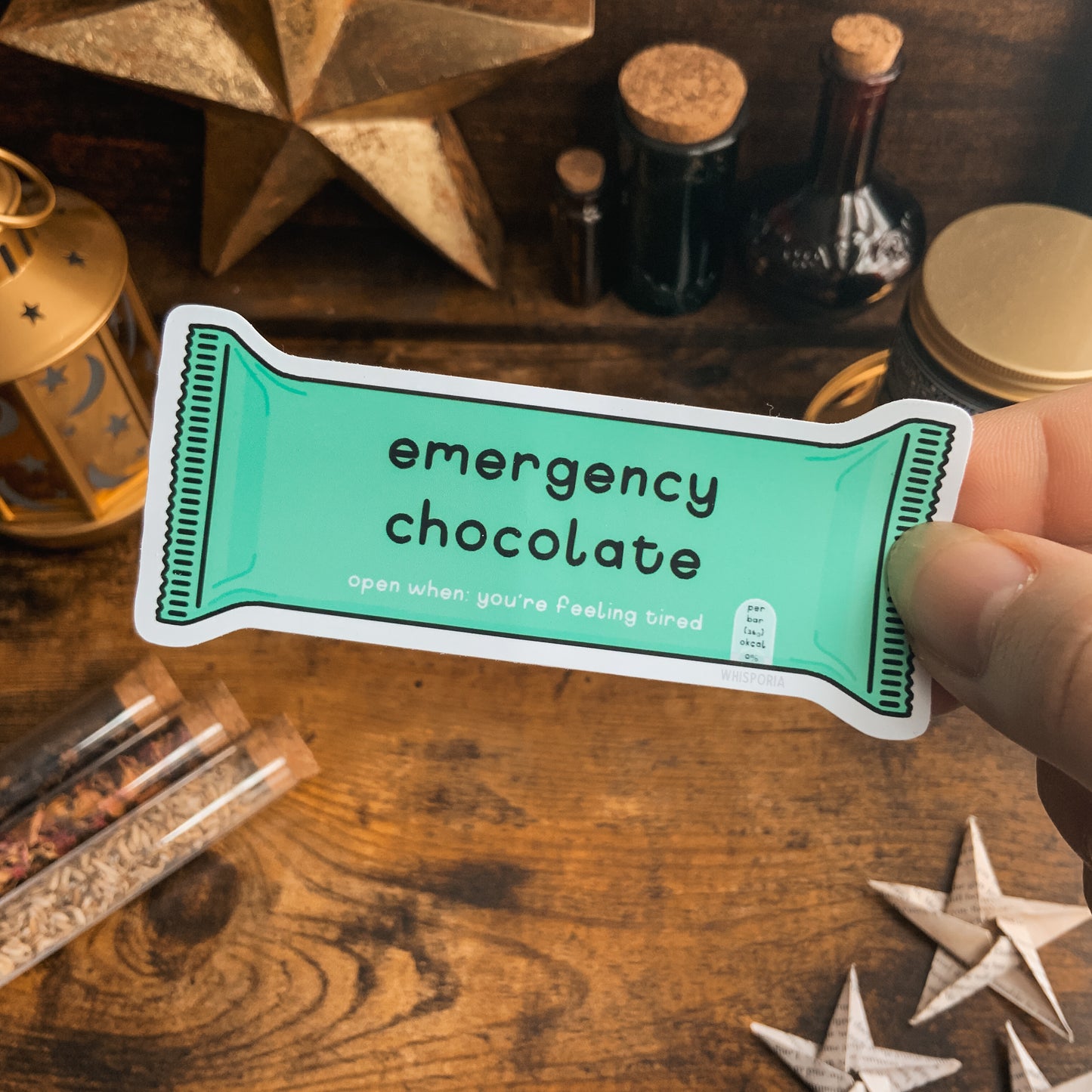 Emergency Chocolate Feeling Tired Vinyl Die Cut Sticker