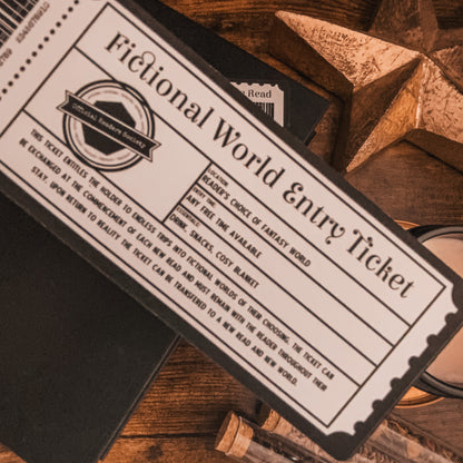 Fictional World Entry Ticket Bookmark