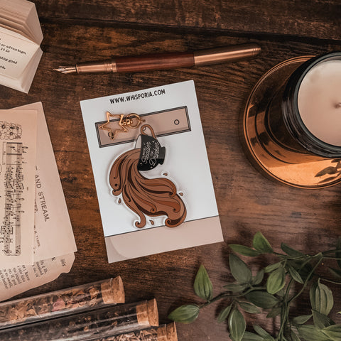 Mood Reader, Tea Drinker Clear Acrylic Keyring