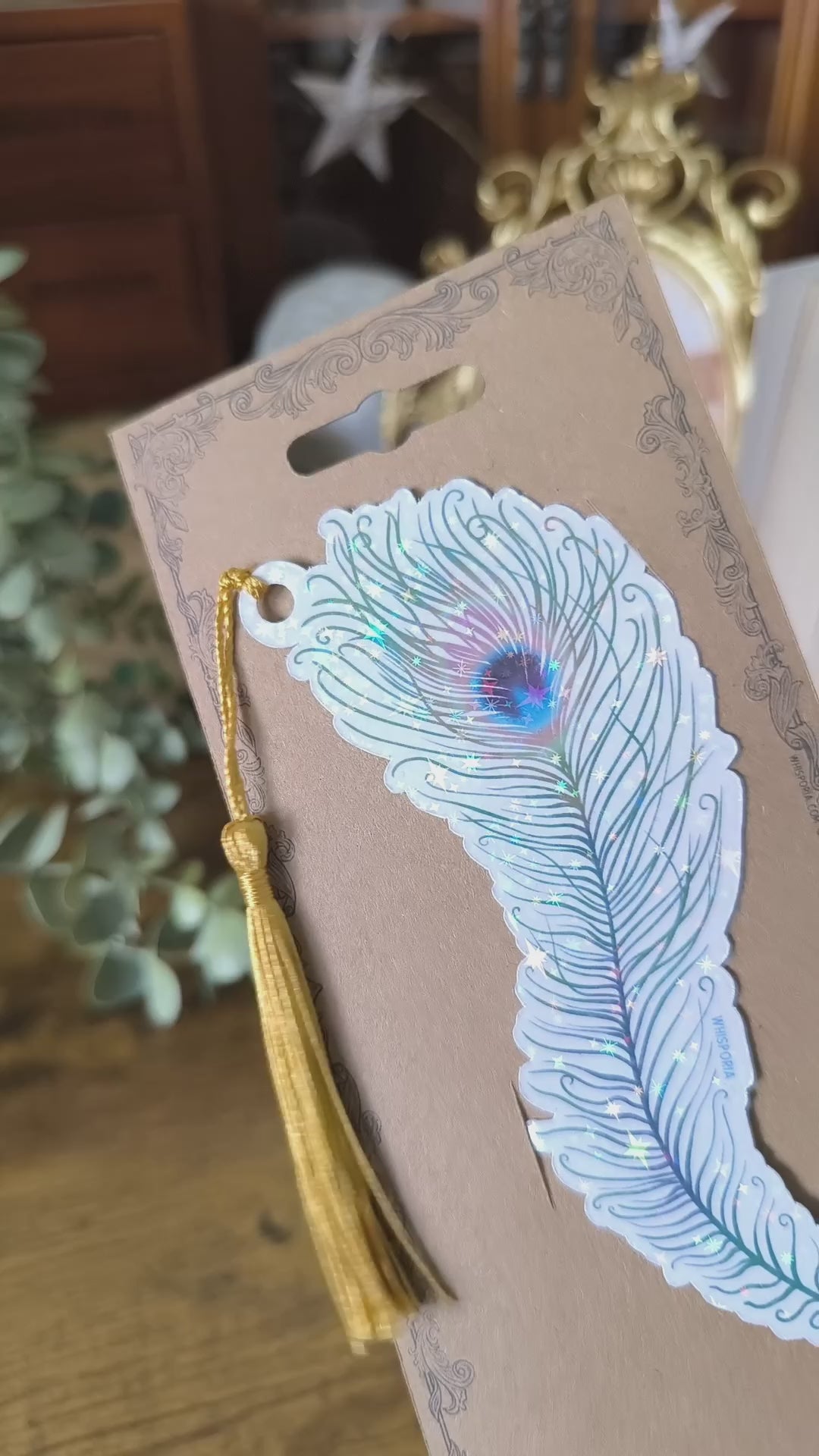 Peacock Feather Holo Sparkle Bookmark