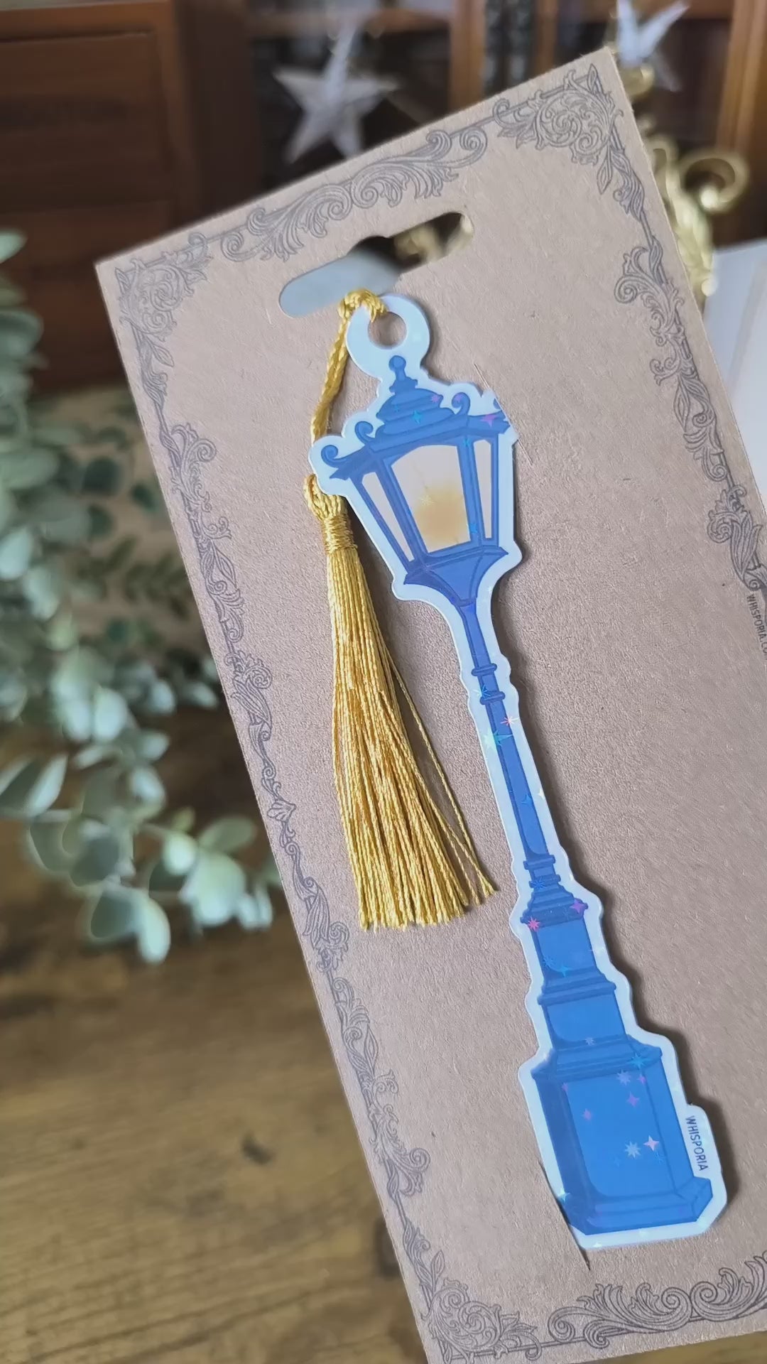 Glowing Victorian Streetlight Holo Sparkle Bookmark