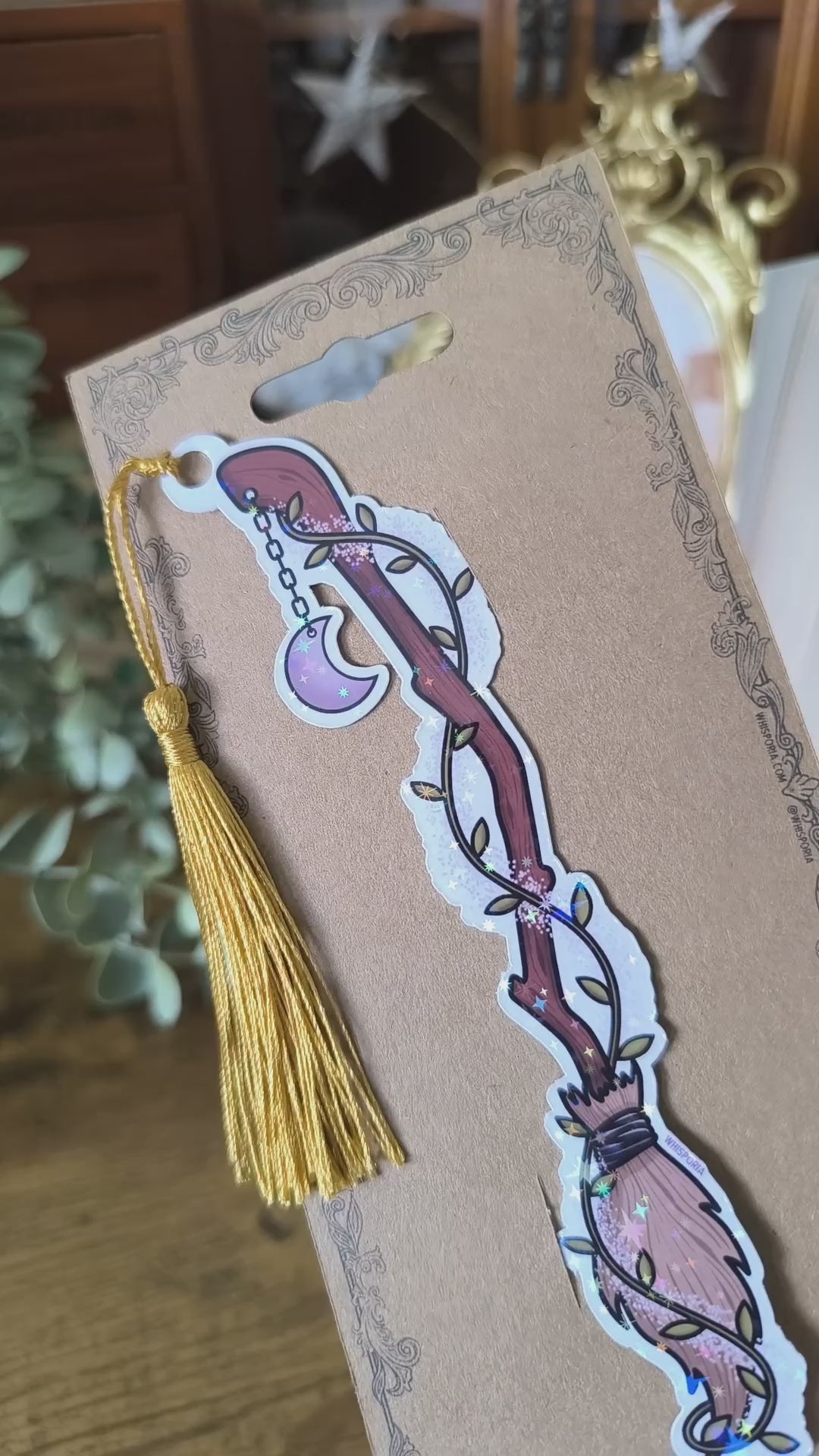 Magical Broom Holo Sparkle Bookmark