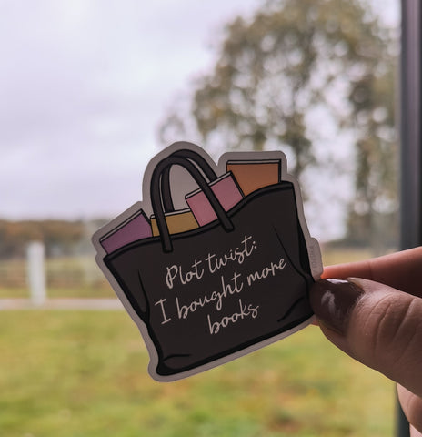 Plot Twist I Bought More Books Bag Vinyl Die Cut Sticker