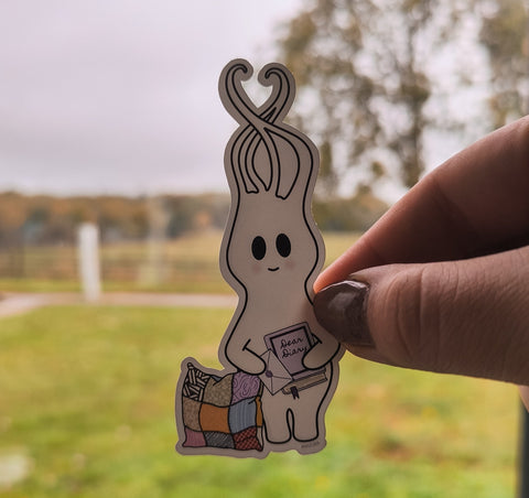 Historical Fiction Patchwork Cushion Letter Diary Whisp Vinyl Die Cut Sticker