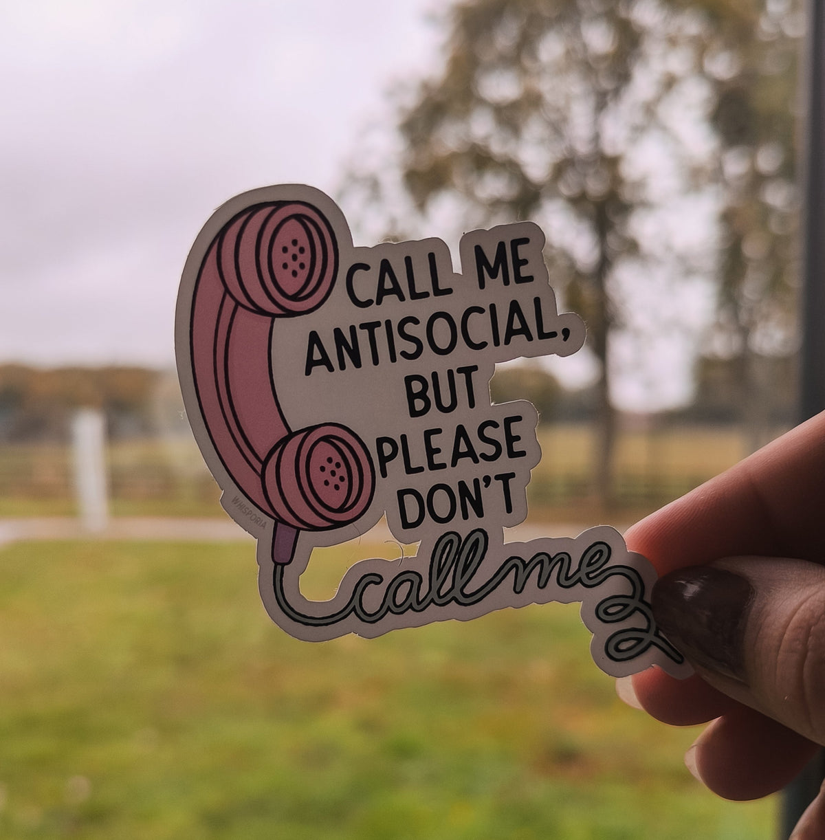 Call Me Antisocial Vinyl Die Cut Sticker
