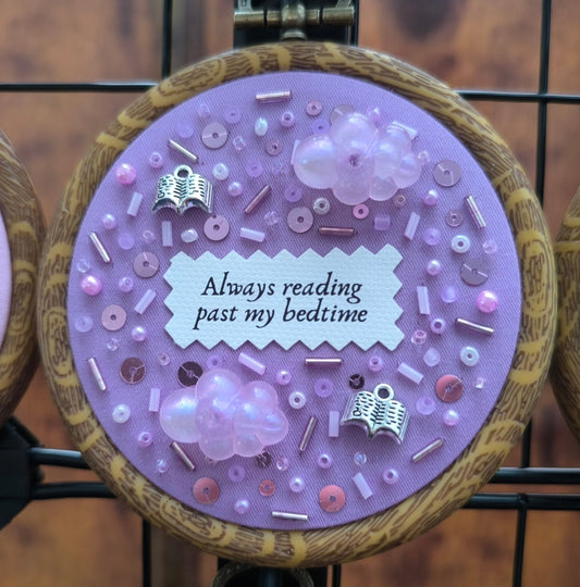 Reading Past My Bedtime Purple Decorative Hoop