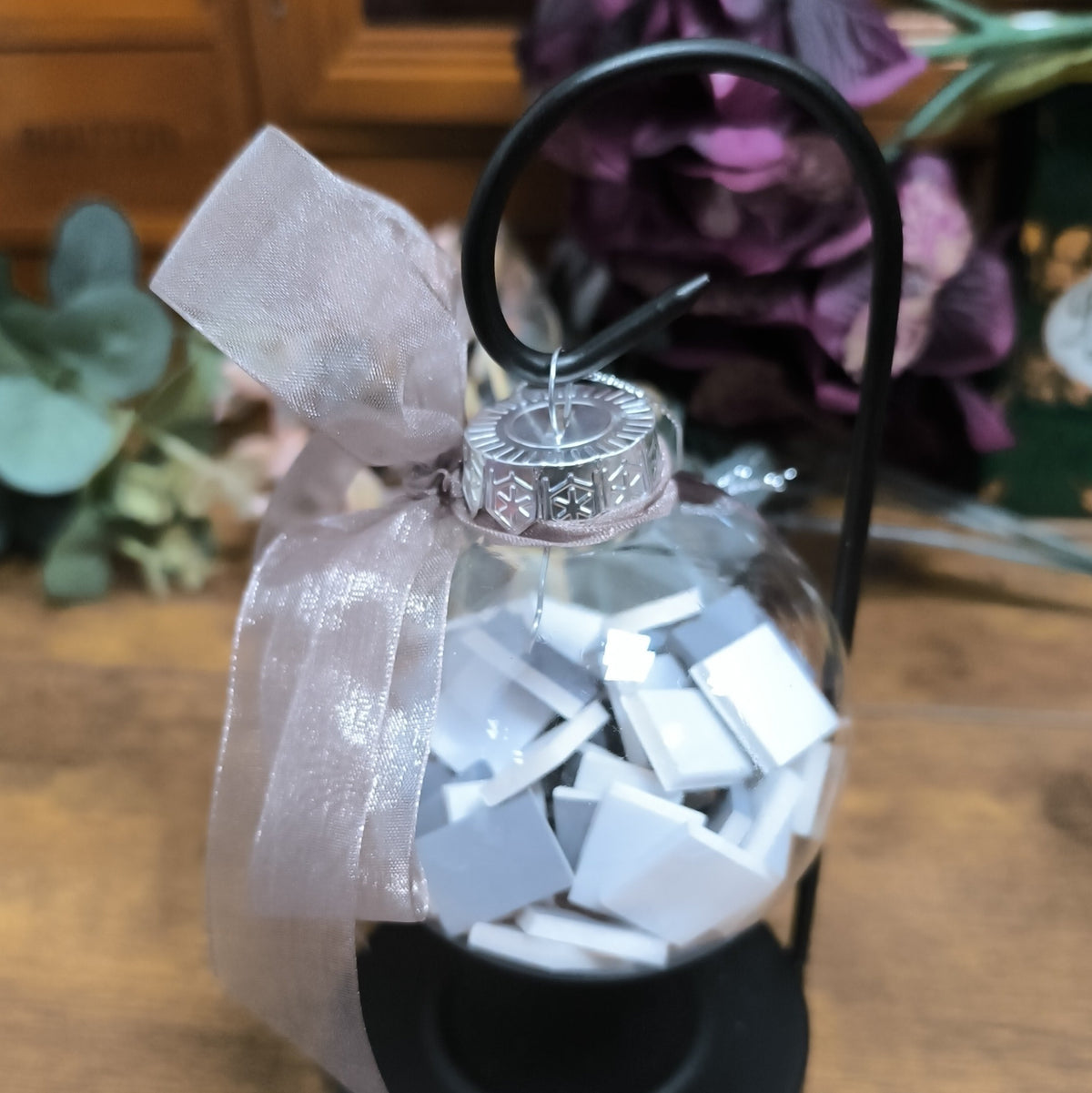 Book-Filled Bauble - Greys