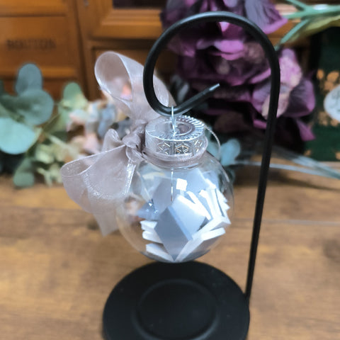 Book-Filled Bauble - Greys