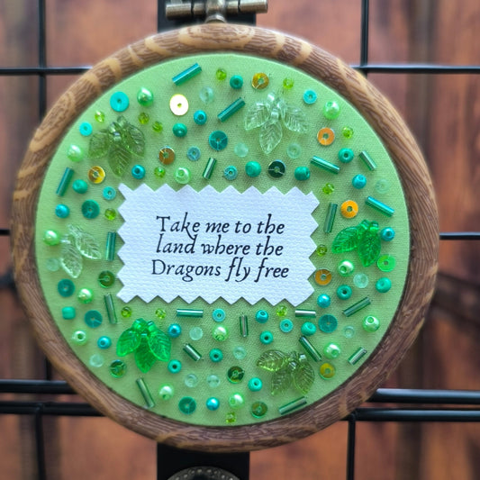 The Dragons Fly Free Green Decorative Hoop