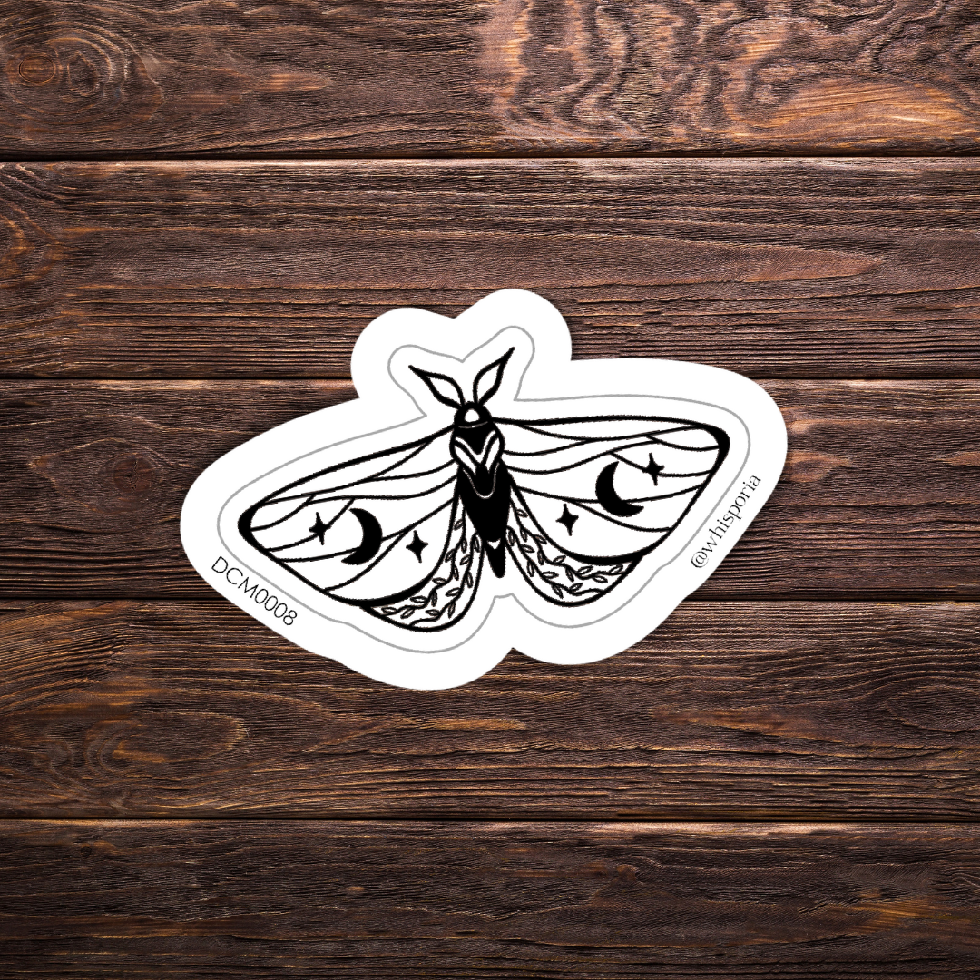 Vine Moth Black Die Cut Sticker