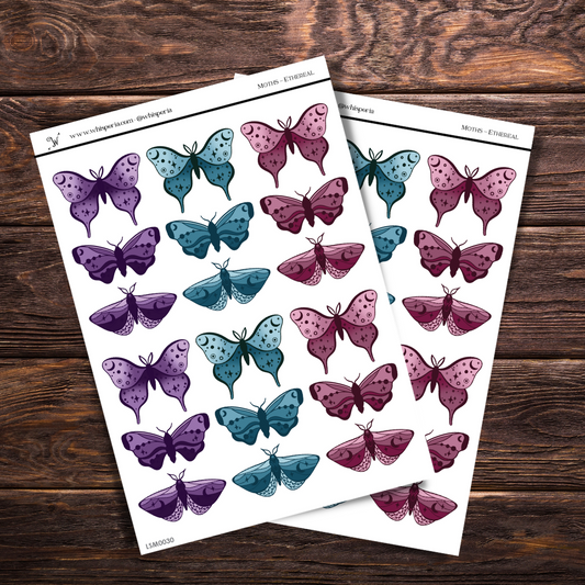 Moth Deco Stickers - Ethereal