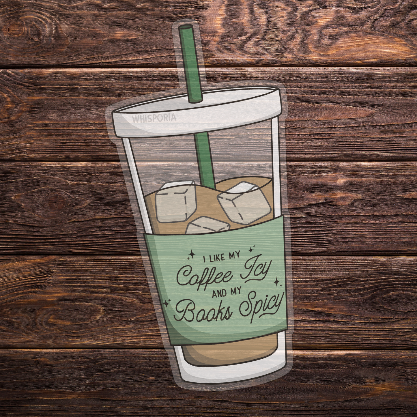 Coffee Icy, Books Spicy Coffee Cup Sticker