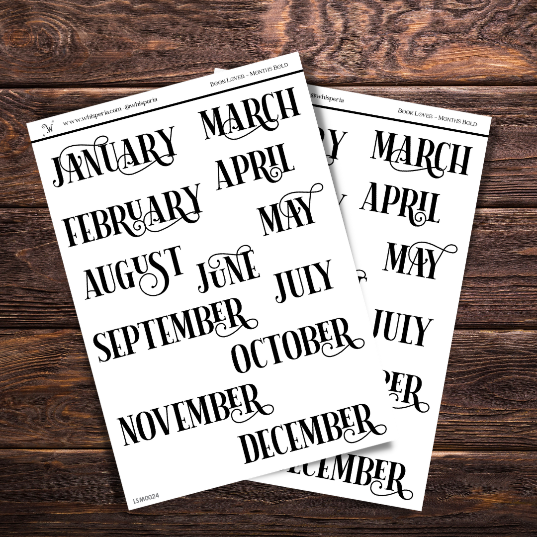 Book Lover - Months Bold