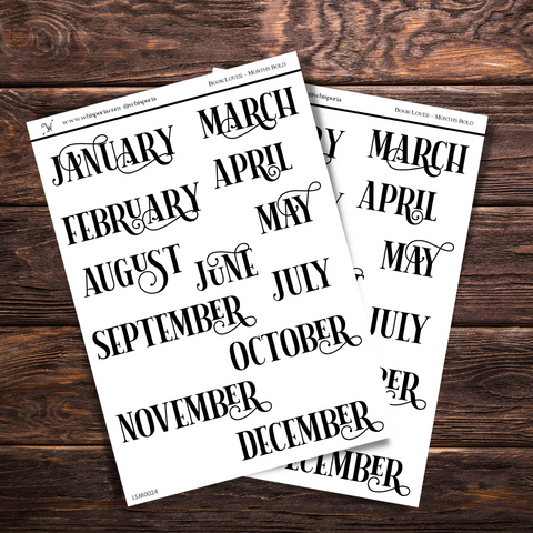 Book Lover - Months Bold
