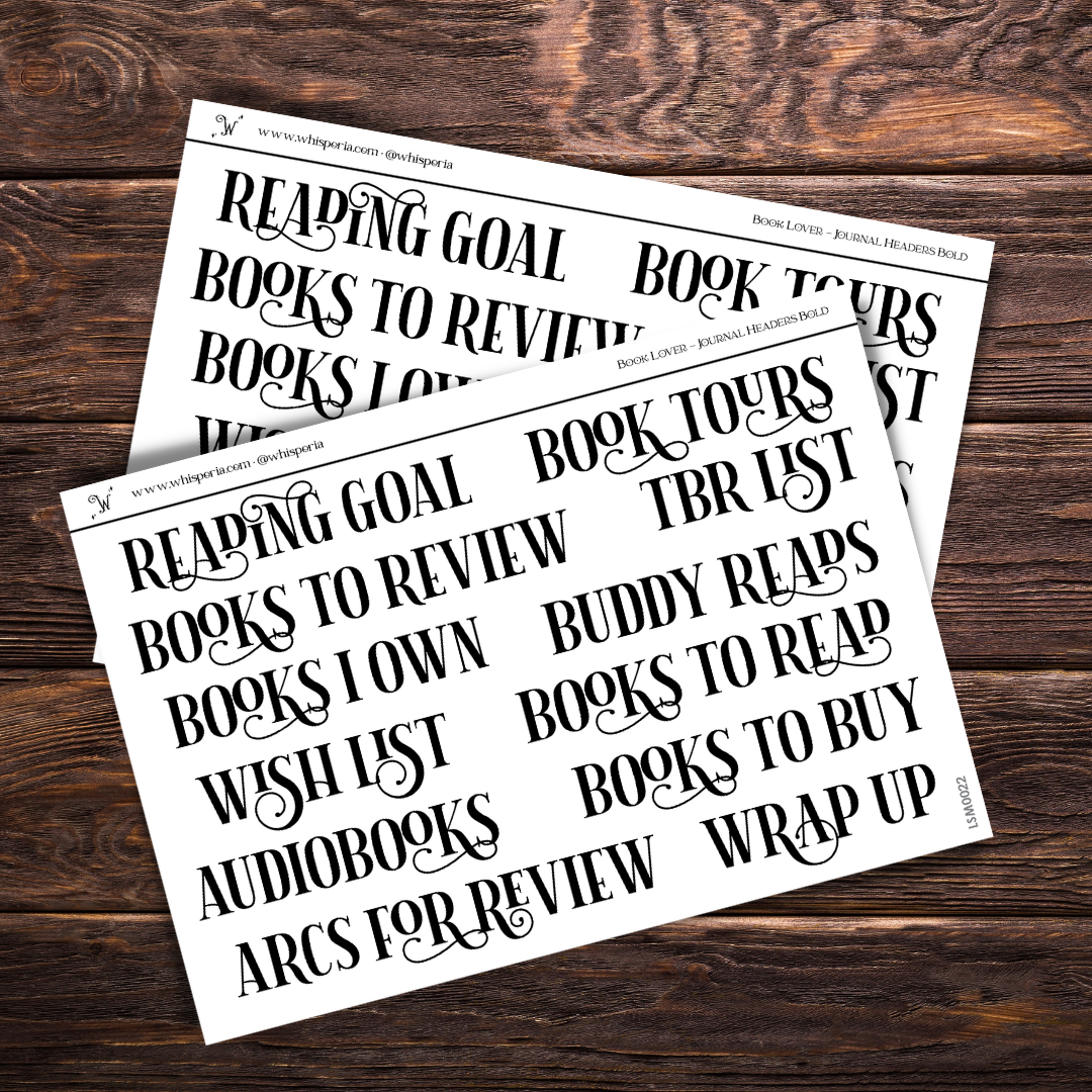 Book Lover - Journal Headers Bold