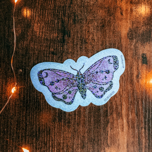 Pink Dot Moth Clear Vinyl with Holo Overlay