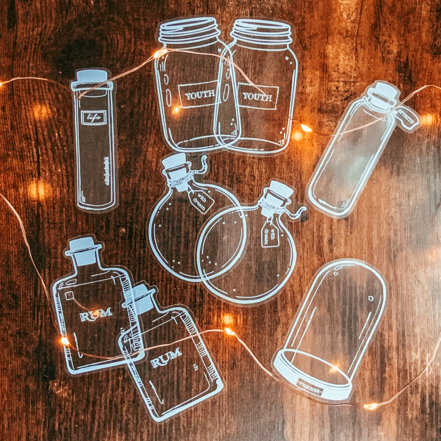 Bottles & Jars Transparent Stickers