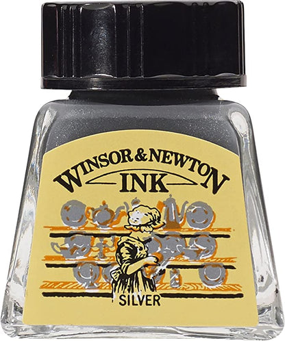 Silver Metallic Aluminium Winsor & Newton 14ml Drawing Ink