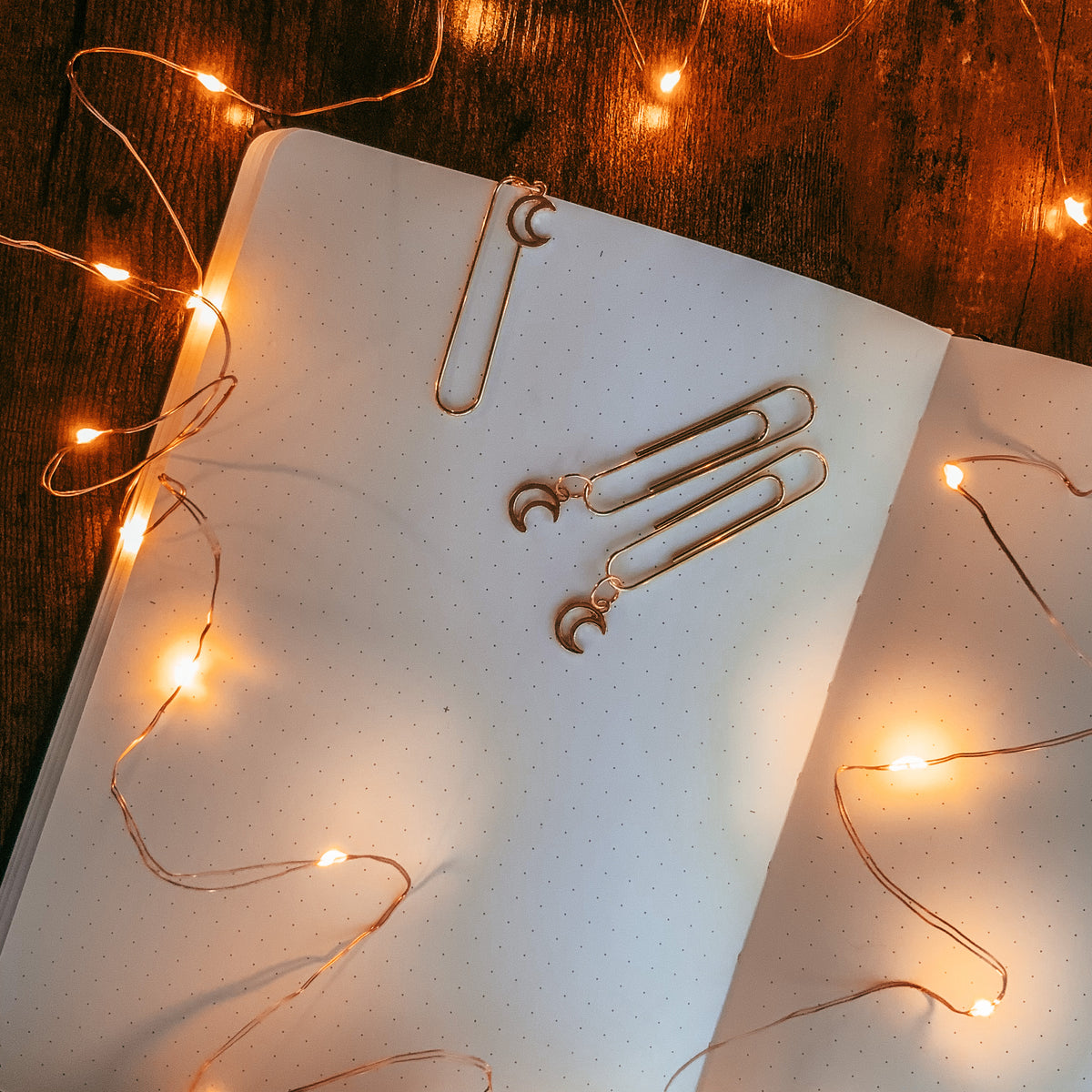 Gold Moon Charm Paperclips