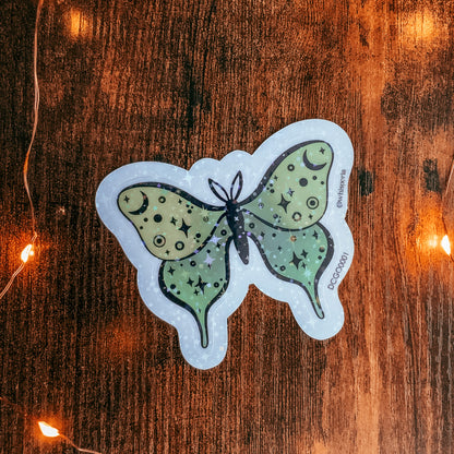 Green Lunar Moth Clear Vinyl with Holo Overlay